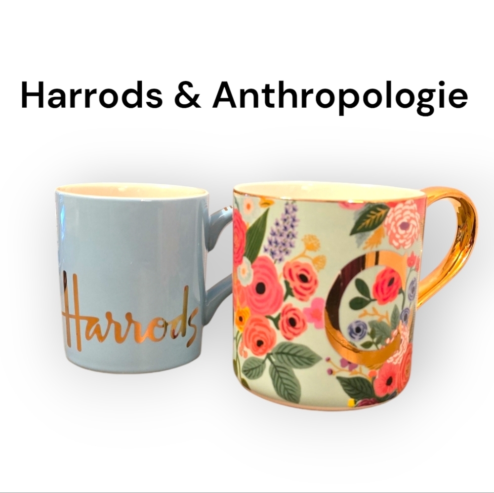 Harrods and Anthropologie Mugs